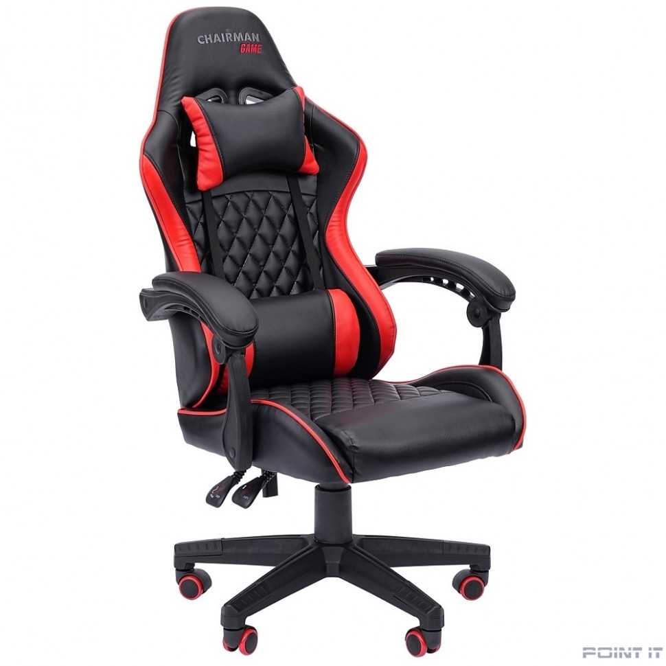 Офисное кресло Chairman CH28 экокожа, черно-красный (7162900)