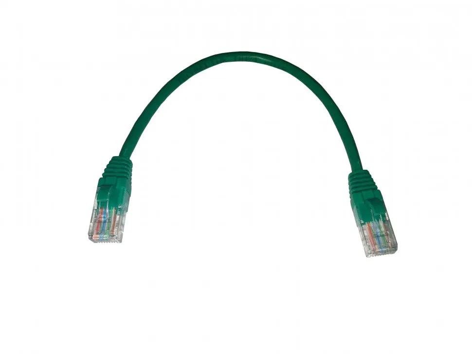 Патч-корд UTP4 cat 5e, 0,25м, ВС, LSZH, зеленый, литой коннектор NETKO Optima
