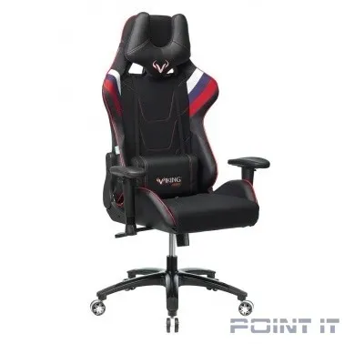 Кресло игровое Бюрократ VIKING 4 AERO RUS две подушки белый/синий/красный черный искусст.кожа/ткань (1197913)