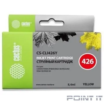 Cactus CLI426Y Картридж для Canon MG5140/5240/6140/8140/MX884, желтый (8.4мл)