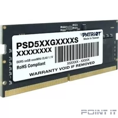 Память DDR5 16GB 5600MHz Patriot PSD516G560081S Signature RTL PC5-44800 CL46 SO-DIMM 288-pin 1.1В single rank Ret