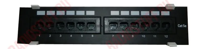 Патч-панель настенная MINI, UTP, 10", 12 портов RJ45, cat.5е, 1U, Dual Type, L