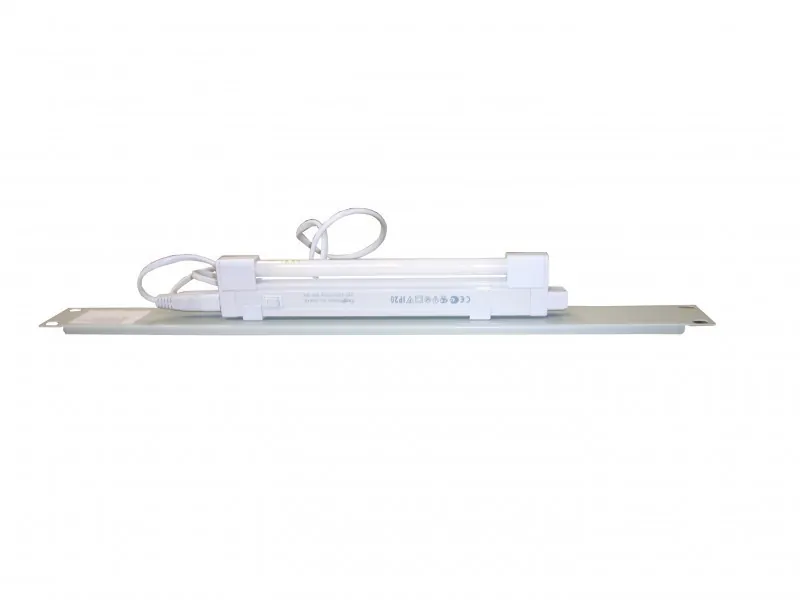 Лампа подсветки в шкаф 19", 1U, 6W, кабель 1,2 метра, серая