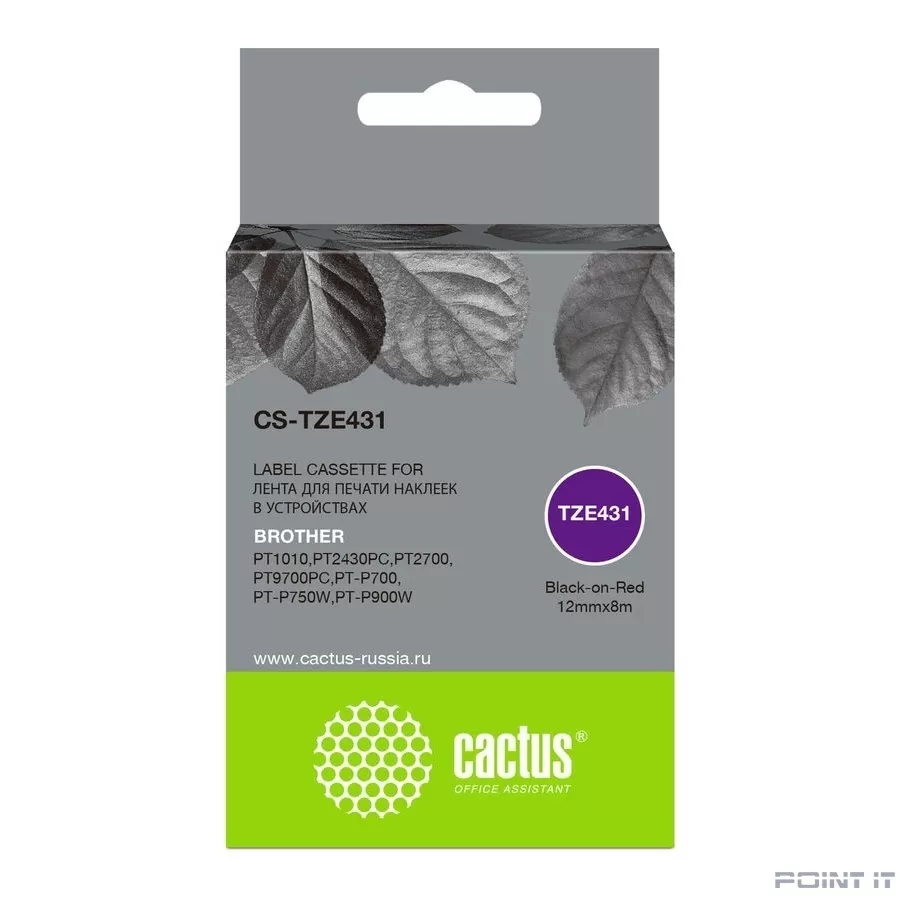 Картридж ленточный Cactus CS-TZE431 черный для Brother 1010/1280/1280VP/2700VP