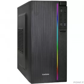 Exegate EX287886RUS Корпус Minitower ExeGate mEVO-9302-RGB-700W-12 (mATX,700NPX 12см,2USB+USB3.0, HD аудио,черн/RGB)