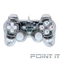 CBR CBG 915 {Игровой манипулятор для PC, проводной, 2 вибро мотора, подстветка, прозрачный, USB}