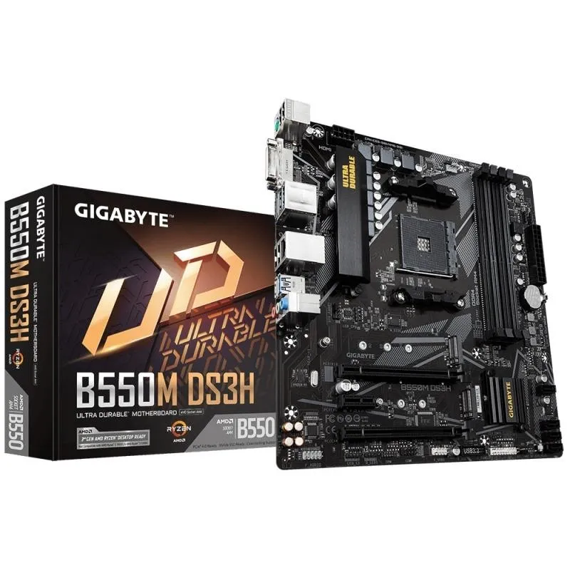 Материнская плата AMD B550 SAM4 MATX B550M DS3H 1.4 GIGABYTE