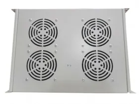 Полка вентиляторная 19&quot;, 1U/4 вентилятора, с кабелем, серая Netko