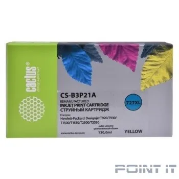 B3P21A CACTUS Картридж №727 для HP DJ T920/T1500/T2530, желтый (130мл)