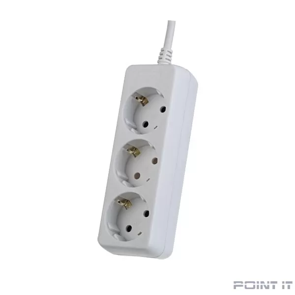Perfeo Сетевой удлинитель с заземлением "POWERMATE",PF_A4688 (5,0м, 3 розетки, белый (PF-PE-3/5,0-W))