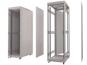 Шкаф напольный 42U серия Expert (600х800х2050), напольный, БЕЗ ПЕРЕДНЕЙ ДВЕРИ, серый, разобранный Netko (упакован в 3 коробки)