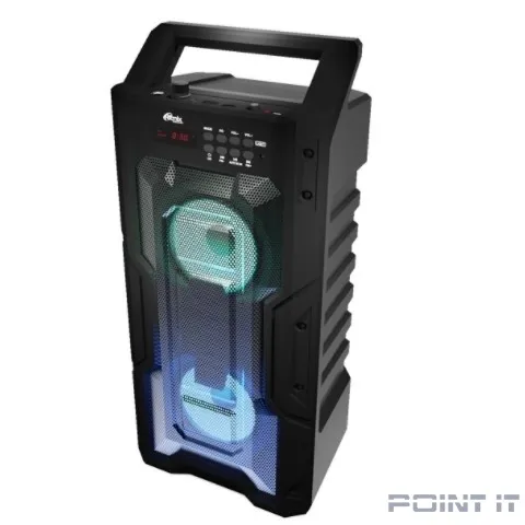 RITMIX SP-830B black {дисплей LED, эквалайзер, RGB-подсветка, до 8 часов, микрофонный вход Jack 6,3 мм, 1800 мАч, 7.4 В, microUSB DC 5В 2A, пластик, черный}