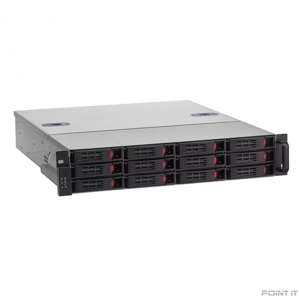 Exegate EX281298RUS Серверный корпус ExeGate Pro 2U550-HS12 <RM 19", высота 2U, глубина 550, БП 1U-800ADS,12xHotSwap, USB>