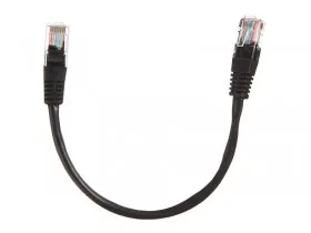 Патч-корд Technolink UTP4 cat 5e, 0,25м, ВС, LSZH, черный, литой коннектор