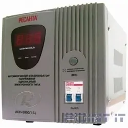 Ресанта АСН-5 000/1-Ц 63/6/6 Стабилизатор {220В±8%, Габариты 340х220х230, Вес 13 кг}