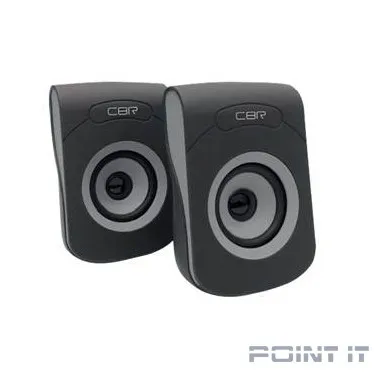 CBR CMS 366 Grey, Акустическая система 2.0, питание USB, 2х3 Вт (6 Вт RMS), материал корп. пластик, покрытие "софт-тач", 3.5 мм лин. стереовход, регул. громк., длина кабеля 1,2 м, цвет чёрный-серый