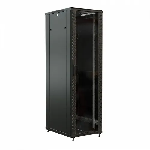 Шкаф напольный 19-дюймовый, 47U, 2277х600х1200 мм (ВхШхГ), передняя стеклянная дверь со стальными перфорированными боковинами, задняя дверь сплошная,