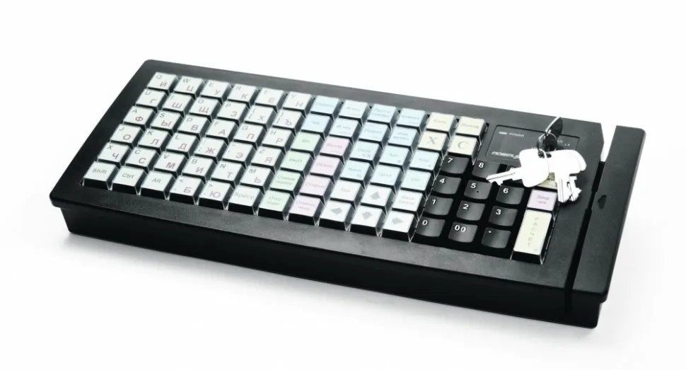 Программируемая клавиатура Posiflex KB-6600B черная c ридером магнитных карт на 1-3 дорожки