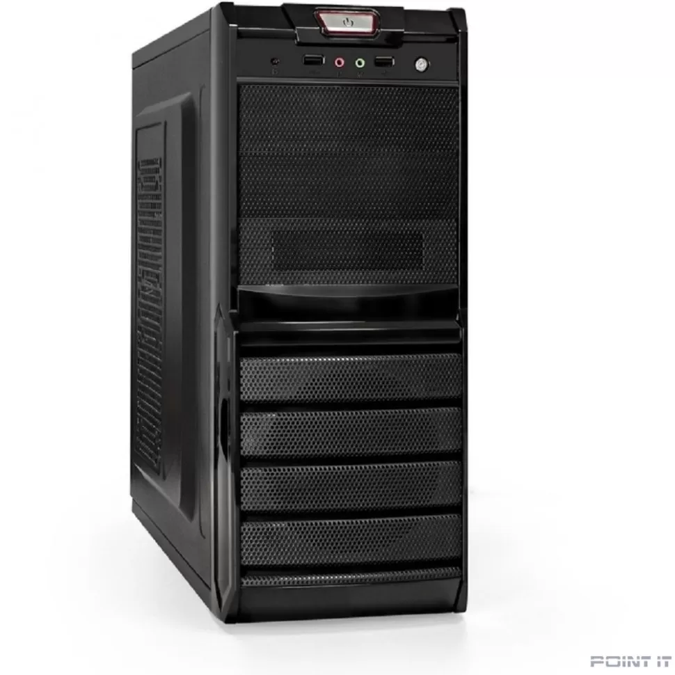 Exegate EX278395RUS Корпус Miditower Exegate XP-329S Black, ATX, <XP350, Black,120mm>, 2*USB, Audio