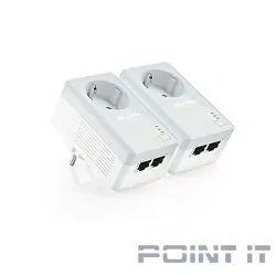 TP-Link TL-PA4020P KIT AV600 Комплект 2-портовых адаптеров Powerline со встроенной розеткой