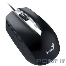 Genius DX-180 Black {мышь эргономичная, оптическая, 800/1000/1200/1600 dpi, 3 кнопки+колесо прокрутки, провод 1,5 м, USB} [31010239100]