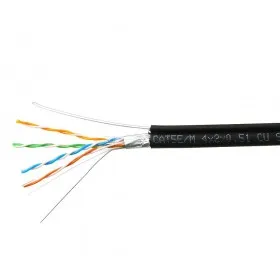 Кабель Skynet Premium FTP4 cat.5е, одножильный / 305м / Cu / Проходит Fluke тест/для наружных работ / с тросом/ черный