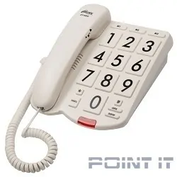 RITMIX RT-520 ivory Телефон проводной[повтор. набор, регулировка уровня громкости, световая индикац]