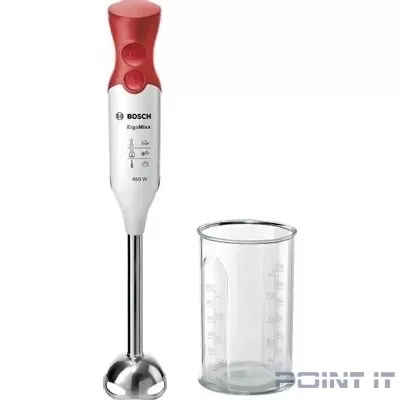 Блендер погружной Bosch MSM64110 450Вт белый/красный