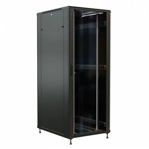 Шкаф напольный 19-дюймовый, 37U, 1833х800х800 мм (ВхШхГ), передняя стеклянная дверь со стальными перфорированными боковинами, задняя дверь сплошная, ц