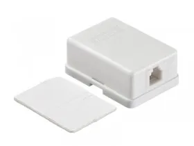 Розетка телефонная внешняя / 1 порт RJ-11(6p4c) / 4 контактная, белая, Netko