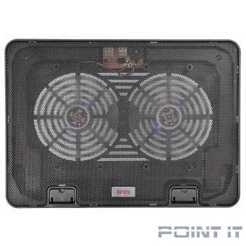 BURO Подставка для ноутбука 15.6"355x255x30mm 2xUSB 2x 140mmFAN 657г металлическая сетка/пластик черный (BU-LCP156-B214H)