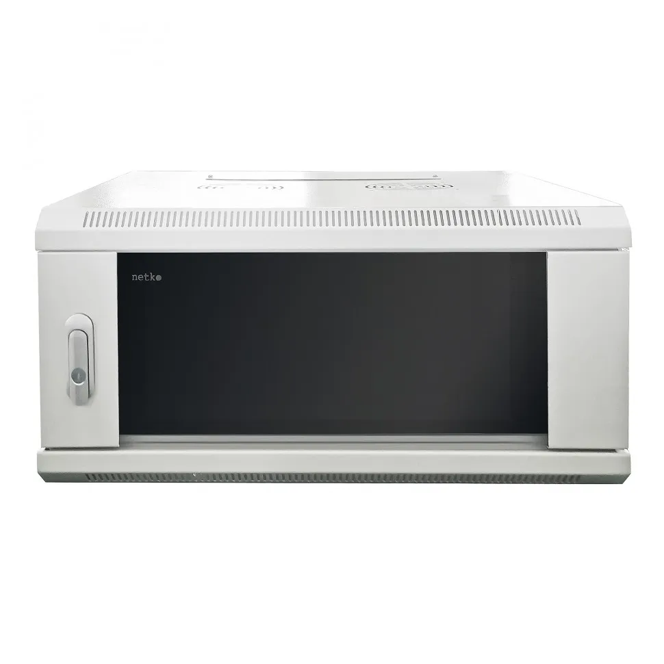 Шкаф настенный 4U серия WMA (Wall Maestro) (600х450х280), передняя дверь стекло, собранный, серый Netko "А"