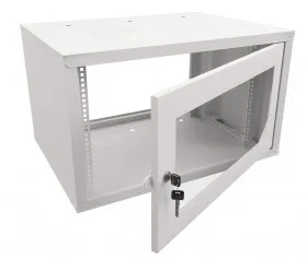 Шкаф настенный 12U серия NOP2 (600х600x623), передняя дверь стекло, разборный, серый Netko