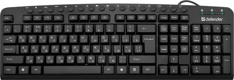 Клавиатура USB FOCUS HB-470 RU BLACK 45470 DEFENDER