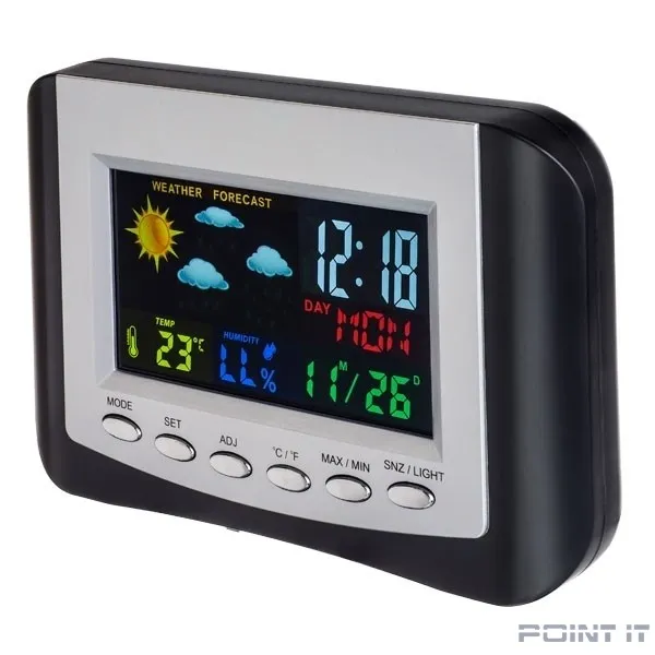 Perfeo Часы-метеостанция "Color", (PF-S3332CS) цветной экран, время, температура, влажность, дата