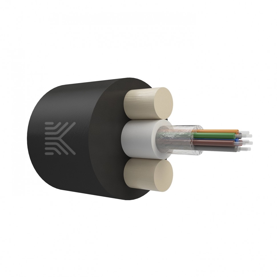 КОСТРОМАКАБЕЛЬ КОС-ОКД-8х657-ТП-3кН Дроп-кабель круглый, с центральной трубкой, усилен стеклопрутками, 8 волокон, SM 9/125, G.657.A1, полиэтилен, 3 кН