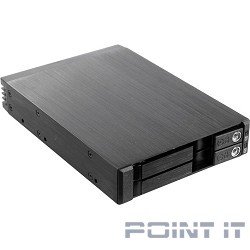 Procase T2-012-SATA3-BK {Hot-swap корзина 2*2.5&quot; SATA3/SAS 6Gb (черный) hotswap trayless aluminium mobie rack module (1x3,5) 1xFAN 80x15mm}