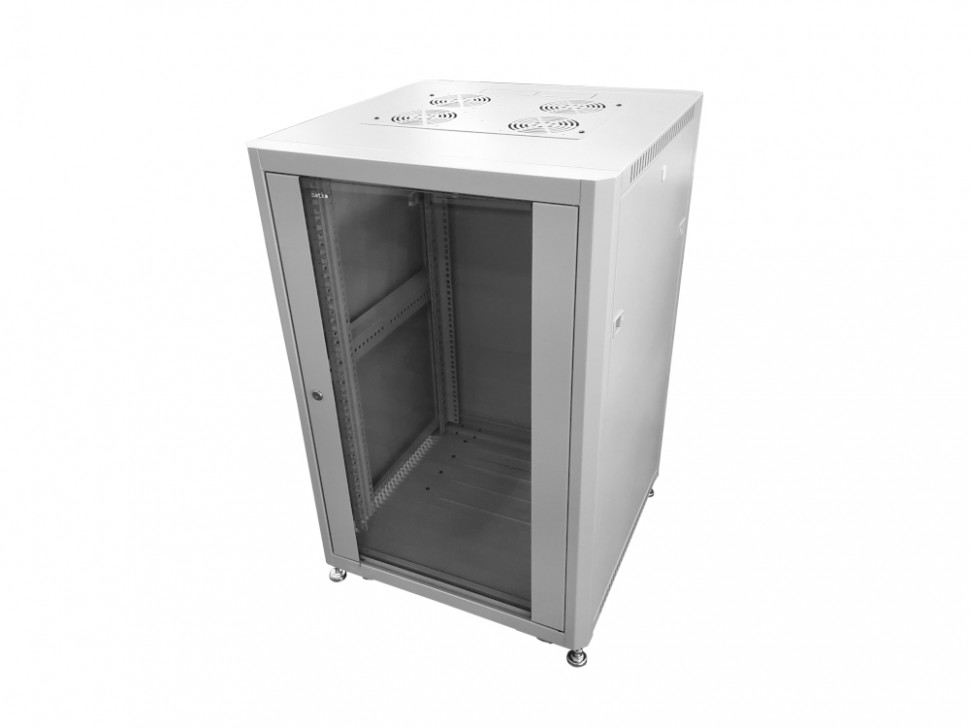 Шкаф напольный 19 Netko 36U серия Optima (600х800х1762), передняя дверь стекло, серый, разобранный (упакован в 3 коробки)