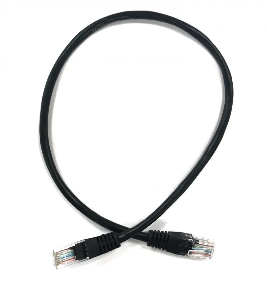 Патч-корд Technolink UTP4 cat 5e, 0,5м, ВС, LSZH, черный, литой коннектор