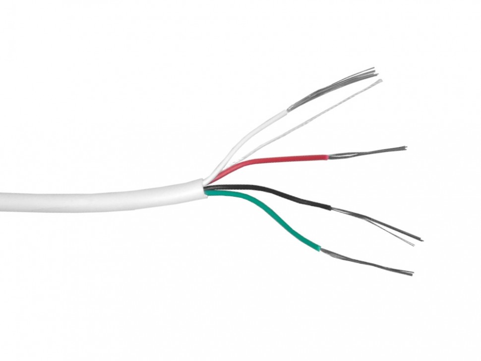 Кабель сигнальный, неэкранированный 4*0.22мм2 (7*0.2мм) 100м, луженый омедненный алюминий, пластиковая катушка, белый NETKO Optima