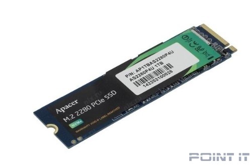 M.2 2280 1TB Apacer AS2280P4U Client SSD AP1TBAS2280P4U-1 PCIe Gen3x4 with NVMe, 3500/3000, IOPS 670/670K, MTBF 1.8M, 3D NAND, DRAM-lessMB, 760TBW, 0,42DWPD, RTL (919298)