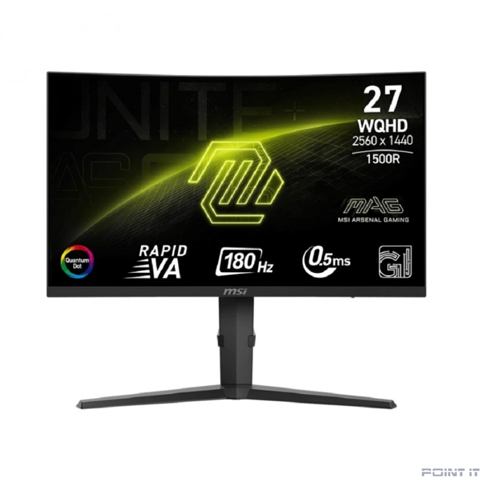 Монитор MSI 27'' MAG 275CQRF QD E2 Curved 1500R, 16:9, Rapid VA, 2560x1440, 1ms, 300cd, 180Hz, 2xHDMI, 1xDP, 2xUSB, USB-C, HAS