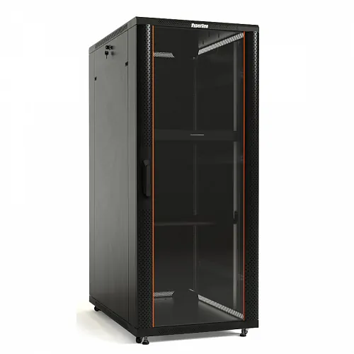 Шкаф напольный 19-дюймовый, 47U, 2277x800х1000 мм (ВхШхГ), передняя и задняя распашные перфор.двери(75%),ручка с замком,крыша нового типа,9004,разобр