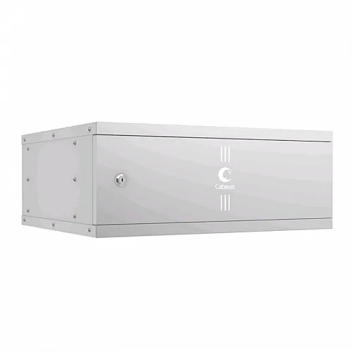 Cabeus WSC-05D-4U55/45m Шкаф телекоммуникационный настенный 19 4U, серия LIGHT разборный, дверь металл, цвет серый