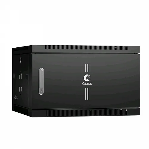 Шкаф телекоммуникационный настенный 19 6U 600x600x368mm (ШхГхВ) дверь металл, цвет черный (RAL 9004)