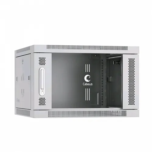 Шкаф телекоммуникационный настенный 19 6U 600x350x368mm (ШхГхВ) дверь стекло