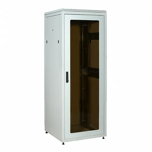 ITK Шкаф сетевой 19 LINEA N 33U 800х800мм стекл. пер. дв. задн. металл. сер.