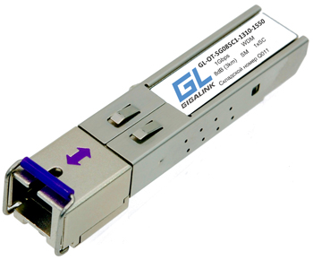 Модуль GIGALINK SFP, WDM, 155Mb/1,25Gb/s, одно волокно SM, SC, Tx:1310/Rx:1550 нм, DDM, 8 дБ (до 3 км)