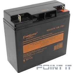 Exegate EP160756RUS Аккумуляторная батарея  Exegate EG17-12 / EXG12170, 12В 17Ач, клеммы под болт M5