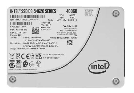 SSD жесткий диск SATA2.5" 480GB TLC D3-S4620 SSDSC2KG480GZ01 INTEL